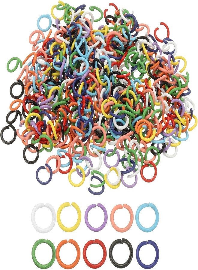 Evaluemart Pack of 100 Colored Open Jump Rings 10mm Colorful Round Jump Rings Split Rings Spacer Connectors for Jewelry Making Findings DIY Bracelet - Image 1